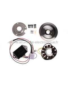 Kit alternador carga bateria Ducati 125,160, 250, 350, 450cc monocilíndrico 1 vela con cárter estrecho.