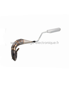 Sistema de escape soldado a mano Evok Iron Pipe con silenciador Shorty de acero inoxidable y aluminio para Beta RR EN-SM 50 06-11