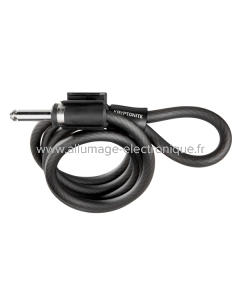 Cable espiral PLUG-IN con anillo de seguridad - negro