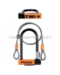 Candado U-Lock MINI-7 CON CABLE - negro naranja
