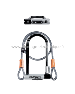 Candado U-Lock KRYPTOLOK STANDARD CON CABLE - negro plata