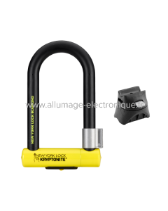 Candado en U NEW YORK DIAMOND STANDARD con soporte Flex-Frame - Negro amarillo