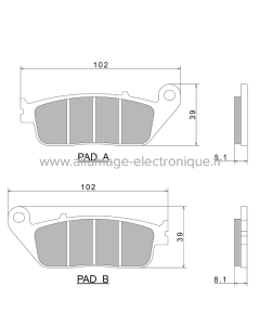 Pastillas de freno Nissin A0020 Premium Semi-Metallic - 2P-202NS