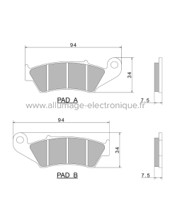 Pastillas de freno Nissin A0230 Premium Semi-Metallic - 2P-225NS