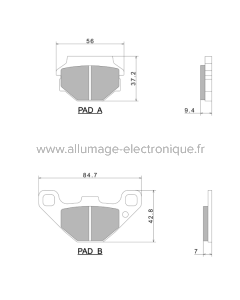 Pastillas de freno Nissin A0330 Premium Semi-Metallic - 2P-236NS