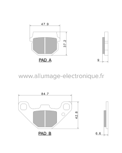 Pastillas de freno Nissin A0340 Premium Semi-Metallic - 2P-237NS
