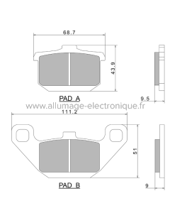 Pastillas de freno Nissin A0380 Premium Semi-Metallic - 2P-241NS