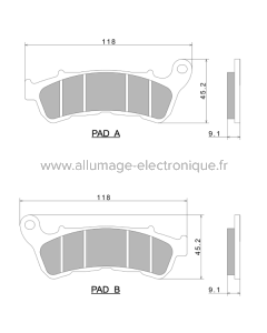 Pastillas de freno Nissin A0900 Premium Semi-Metallic - 2P-308NS